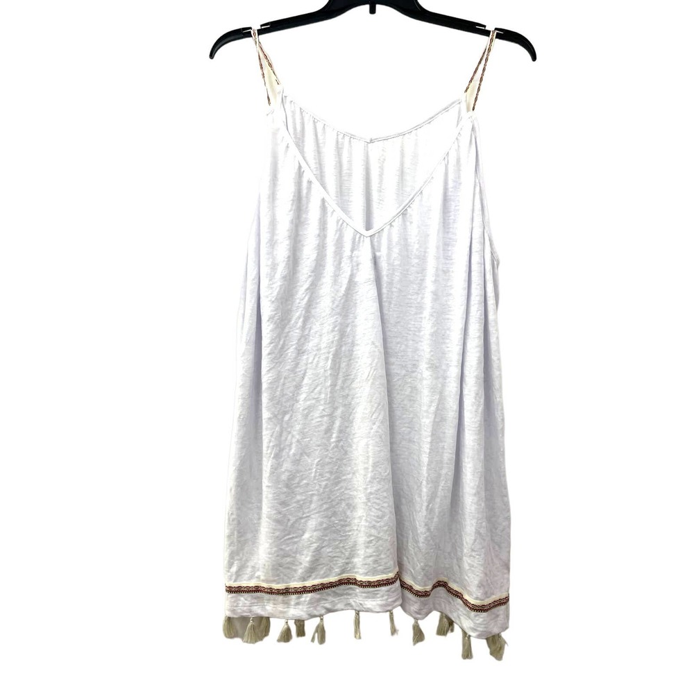 Pitusa Swim Coverup White Cotton with Fringe One Size NWOT